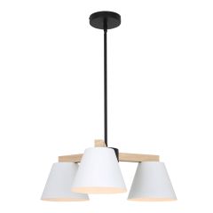 Maderrio Pendant Light – 3 Bulbs – 8" – Matte Black-White