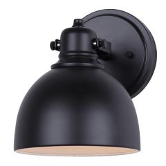 Applique murale de vanité, 1 lumière, Temarra, noir, 6"