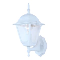 Halois Outdoor Wall Light, White, 6-in x 14-1/2-in x 8-in