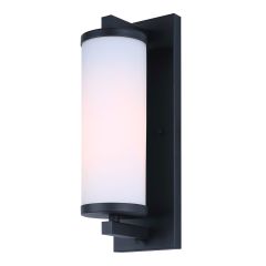 Nebulia Outdoor Wall Light, Opal Glass, Black Sand,  4,75 po x 14,5 po x 5,75 po