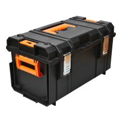 Coffre à outils empilable avec loquets