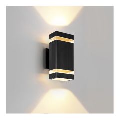 Outdoor Wall Light – Auralyx – Black - 4.33" x 4.13" x 9.13"