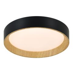 Flushmount – LED - Rustya – Black-Wood - 12"
