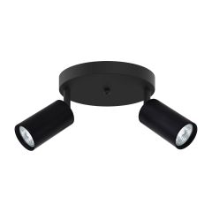 Flushmount – 2 Lights – Flarym - Black - 18 cm x 12,5 cm