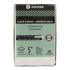 Concrete Nails - Hot-Dip Galvanized - With Drill Bit – 5" – 100/pkg