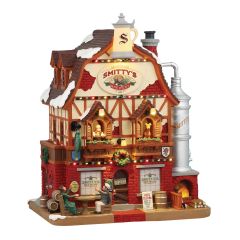 Holiday Village Building - "Smitty’s Brewery" Light-Up Rustic