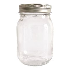 Pots Mason en verre avec couvercle 2 pièces, 500 ml, 12/pqt