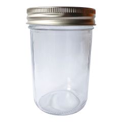 Pots Mason en verre avec couvercle 2 pièces, 250 ml, 12/pqt