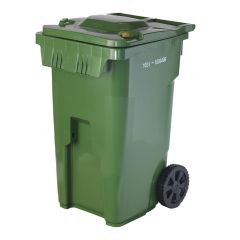 Bac roulant vert avec prise américaine, roues de 10 po, 240 L
