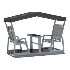 Balançoire de jardin Bastia, 4 places avec auvent, gris/noir