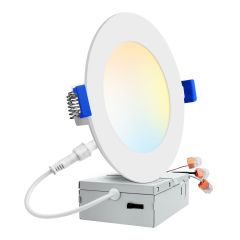 Ultra-Thin LED Recessed Light - 4" - 9 W - 5CCT - White