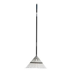 Râteau feuilles acier, 24 dents, manche 65" fibre verre