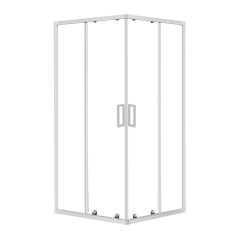 Evisa Semi-Frameless Sliding Shower Door - 36" x 36" - Chrome Finish