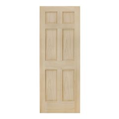Porte intérieure à 6 panneaux, 30" x 80", pin clair