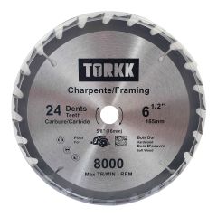 Carbide Circular Saw Blade - 6 1/2" - 24 Teeth