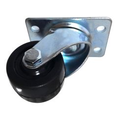 Roulette pivotante en caoutchouc, 1 1/2", capacité de 20kg