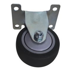 Roulette fixe en caoutchouc, 2", capacité 50kg, gris