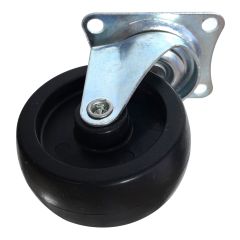Roulette pivotante en caoutchouc, 3", capacité 75kg