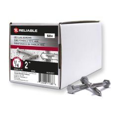 Lag Bolts - 1/4" x 2" - Stainless Steel - 50/Pkg
