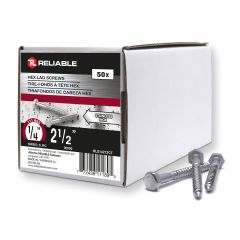 Lag Bolts - 1/4" x 2 1/2" - Stainless Steel - 50/Pkg