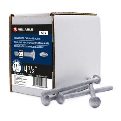 Carriage Bolts - 1/4" x 4 1/2" - Hot-Dip Galvanized - 50/Pkg