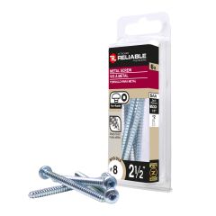 Metal Screws - #8 x 2 1/2" - Type A - Zinc-Plated - 6/Pkg