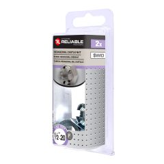 Écrous hexagonaux à créneaux, 1/2"-20, fini zinc, paquet de 2