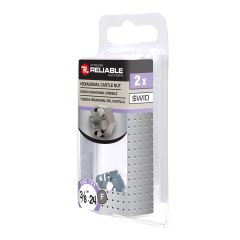Écrous hexagonaux à créneaux, 3/8"-24, fini zinc, paquet de 2