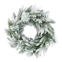 Couronne de Noël givrée, 64 pointes, 24"