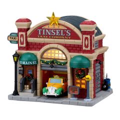 Christmas Village - Taxi Company Building - Lighted