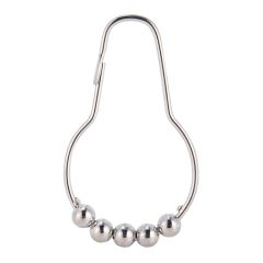 Crochets de rideau de douche, 1,5" x 2,83", chrome, 12/pqt