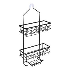 Panier de douche, acier inoxydable, 4,92" x 12" x 24", noir