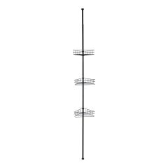 Étagère de douche à tension, 13" x 5,7" x 105", noir