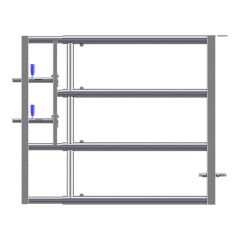 LV4 Complete Galvanized Gate - 1 Brace - Adjustable 1-2 m