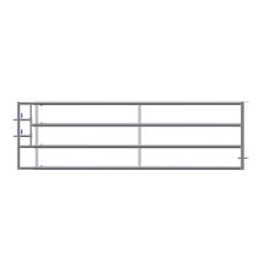 LV4 Complete Galvanized Gate - 1 Brace - Adjustable 4 to 5 m
