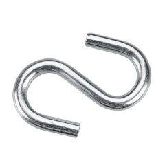 Crochet en forme de S, zinc, 26 mm x 3 1/2" x 9.5 mm