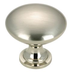 Bouton contemporain en métal Copperfield, nickel brossé, 10/pqt, 30 mm