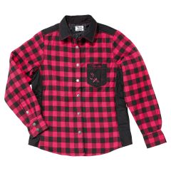Chemise à carreaux rembourrée, rouge, grandeur Petit