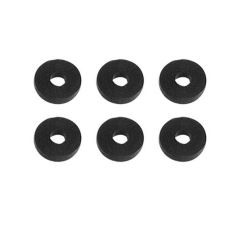 Rondelle plate, 19/32", noir,  6/pqt