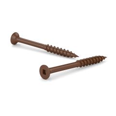 Treated Wood Screws - #10 x 4" - Ceramic-Coated - Brown - 100/Pkg