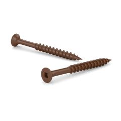 Treated Wood Screws - #8 x 2" - Ceramic-Coated - Brown - 400/Pkg