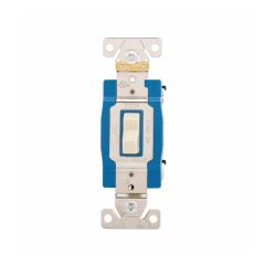 Interrupteur à bascule industriel, 15 A, 120/277 V, blanc