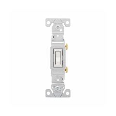 Interrupteur unipolaire à bascule commercial, 15 A, 120 V, blanc, 10/pqt