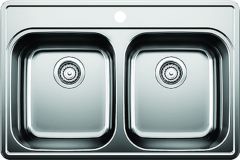 Kitchen Sink - 2 Bowls - Stainless Steel - 31" x 21" x 8"