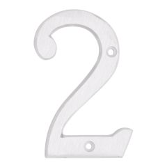 Modern style house number #2 - White - 3/8" x 6"