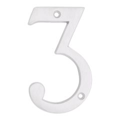 Modern style house number #3 - White - 3/8" x 6"