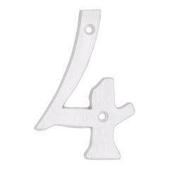 Modern style house number #4 - White - 3/8" x 6"