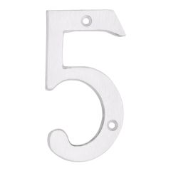 Modern style house number #5 - White - 3/8" x 6"