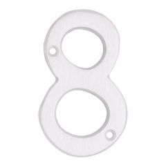 Modern style house number #8 - White - 3/8" x 6"
