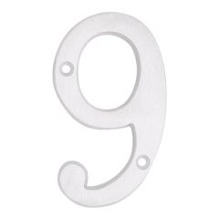 Modern style house number #9 - White - 3/8" x 6"